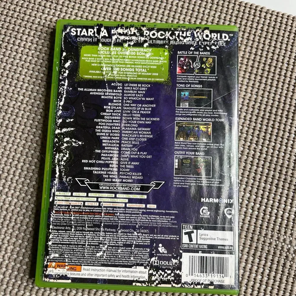 Rock Band‎ for Xbox 360 Music Rhythm Game Complete Case and Disc